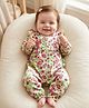 Babyoye Eco Conscious 100% Organic Muslin Woven Full Sleeves Romper with Butterfly & Floral Print - Light Green