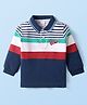 Babyhug Cotton Knit Full Sleeves Cut & Sew Polo T-Shirt with Stripes & Patch Detailing - Multicolor