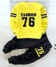 Googo Gaaga Cotton Knit Full Sleeves Light Winter Fashion 76 Text Printed Sweatshirt With Joggers Set - Yellow & Black