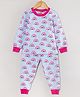 Hugsntugs Cotton Full Sleeves Rainbows Printed Coordinating Sweatshirt & Joggers Set - Blue