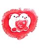 Tickles Couple Teddy Hanging with Heart Ring Soft Stuffed Plush Toy for Kids Boys & Girls Birthday Gifts (Color: Pink & White Size: 28 cm)