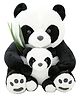 Tickles 32 cm Mother Panda with Cute Baby Soft Stuffed Plush Animal Toy for Kids (Color Black and White )