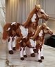 Tickles Horse with Baby Soft Stuffed Plush Animal Toy for Kids Boys & Girls (Color: Brown & White Size: 45 cm)