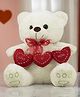 Tickles Love You Mom Heart Teddy Soft Stuffed Plush Toy Animal for Kids for Mummy Mothers Day (Color: White & Red Size: 25 cm)