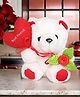 Tickles Teddy with Best Friend Heart Soft Stuffed Plush Animal Soft Toy for Friendship Day (Color: Red & White Size: 12 cm)
