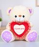 Tickles Smart Loving Teddy with I Love You Heart Love Valentine Gift for Girlfriend Wife Husband Boyfriend Plush Animal Soft Toy for Kids (Size: 30 cm)
