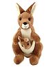 Tickles Kangaroo Mother with Baby Stuffed Soft Plush Toy Kids Birthday (Size: 30 cm Color: Light Brown)