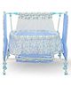Mee Mee Premium New Born Baby Sleep Swing Cradle/Jhula/Palna/Bed/Baby Bedding Set with Mosquito Net & Storage Basket | Baby Sleeping Swing Cradle for 0 to 3 Years (Blue)