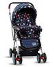 Mee Mee Little Explorer Baby Stroller / Pram for 0 to 3 Years, New Born / Kids, 5 Point Safety Harness, Adjustable backrest, 360 Swivel Wheel, Large storage basket, Reversible Handlebar (Modern, Navy Blue)