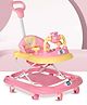 Mee Mee Baby Activity Walker for 6-18 Months Baby | 3 Level Adjustable Height,360° Wheels with Detachable Musical Toy Bar | Parental Push Handle,Anti-Rollover Folding Walker for Kids Upto 15kg (Pink)