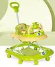 Mee Mee 360° Baby Activity Walker | 3 Level Adjustable Height, Foot Mat, Musical Detachable Toy Bar | Parental Push Handle, Anti-Rollover Folding Walker for Boys, Girls, Kids | 6-18 Months 15kg-Green