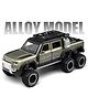 Elecart 1:24 Land Rover Defender Six Wheels Off Road Pickup Car Model, Die cast Pickup Truck Toy with Pull Back Action with Sound & Light Effects