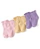 Doodle Poodle Cotton Knit Ankle Length Solid Socks  Pack of 3 - Purple Yellow & Pink