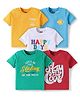 Babyhug Cotton Knit Half Sleeves T-Shirts With Text Print Pack of 5 - Multicolor