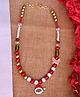 Kamule Christmas Theme Beads Embellished Santa Designed Necklace- Red & White