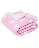 TIDY SLEEP Fleece Knitted Double Layered Blanket Size 100x120 cm (Pink Polka)