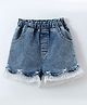 Mark & Mia Denim Washed Shorts with Lace Detailing - Blue
