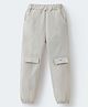 Mark & Mia Full Length Cut & Sew Trouser with Patch Detailing - Beige