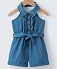 Mark & Mia Sleeveless Halter Neck Solid Color Jumpsuit - Blue