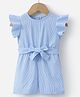 Mark & Mia Frill Sleeves Jumpsuit with Stripes - Blue & White