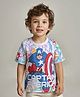 Babyhug Marvel Single Jersey Knit Half Sleeves T-Shirt with Captain America Graphic & HD Detailing - White