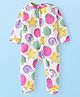 Babyhug 100% Cotton Knit Full Sleeves Footed Sleepsuit with Sea Life Print - White