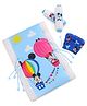 Babyhug Disney Digital Print Premium Cotton Gadda Set With Bolsters and Head Pillow Mickey Hot Air Balloon Print - Blue