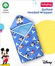 Babyhug Disney Digital Print Premium Cotton Hooded Wrapper Mickey Hot Air Balloon Print - Blue