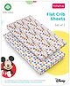 Babyhug Disney Premium Cotton Crib Sheet Cool Mickey Theme Pack of 2  - Red And White
