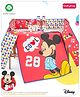 Babyhug Disney Premium Cotton Crib Bedding Set   Cool Mickey Theme Print Pack of 5 - Red And White