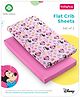 Babyhug Disney Premium Cotton Crib Sheet Minnie Mouse & Me Theme Pack of 2 - Pink And Purple