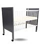 Kiddery Gaia - Wooden Baby Cot Level Height Adjustment Made of Premium Pinewood- White + Grey