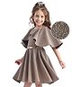 Hola Bonita Flutter Sleeves Glittered Party Dress - Gold