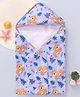 Babyhug Cotton Knit Hooded Wrapper with Bear Print L 76.2 x B 76.2 cm - Lavender