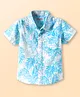 Babyhug Cotton Woven Half Sleeves  Shirt with Leaf Print - White