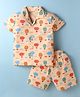 Little Darlings Sinker Knit Half Sleeves Shirt & Shorts Set With Air Balloon Print - Cream
