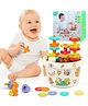 AKN TOYS 7 in 1 Montessori Educational Toys For Boy Girl Carrot Harvest Sensory Toddler Toys Fine Motor Skills Flower Arrangement Puzzle-Pack of 1--color May Vary