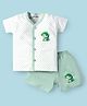 Little Darlings Interlock Knit Half Sleeves Shorts Night Suit with Polka Dots - Green & White