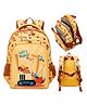 YAMAMA School Bags Construction Printed Yellow Backpack For Kids With Adjustable Straps Feather Weight Multi-pocket Premium Design Bag For Kids Best For School Picnic Holidays - (Height 14 Inch - Multicolor)