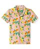 Bonfino Rayon Woven Half Sleeves Lemon Printed Oversized Resort Collar Shirt - Peach