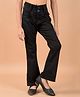 CRIMSOUNE CLUB Bootcut High Waist Solid Jeans - Black