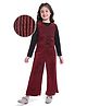 Hola Bonita  Knit Full Sleeves Top & Trouser With Waistcoat & Glitter Print - Wine