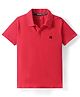 Kookie Kids Cotton Knit Half Sleeves Solid Color Polo T-Shirt - Red