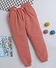BAATCHEET Knitted Solid Joggers - Peach