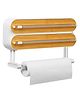 Bunie 3 in 1 Aluminum Foil and Plastic Wrap Organizer with Cutter & Paper Towel Holder