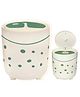 Bunie Mini Table Dustbin with Swing Top Lid  Green White