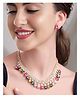 Mansiyaorange 18 K Gold Plated Dark Multi Color Crystal AD Gemstone-Studded Jewelry Set