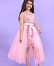 Hola Bonita Knit Sleeveless Halter Neck Dress With Sequin and  Shimmer Layered Removable Veil - Pink