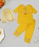 Little Ginnie Cotton Half Sleeves Lace Embellished Kurta Pant With Dupatta Set - Yellow