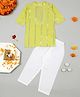 Little Ginnie Full Sleeves Gota Lace Embellished Kurta & Pyjama Set - Green